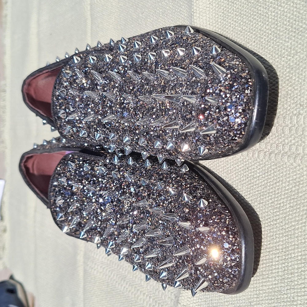 After Midnight black spike and glitter dress Loafers Shoes